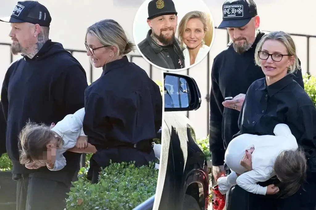 Cameron Diaz and Benji Madden with daughter Raddix