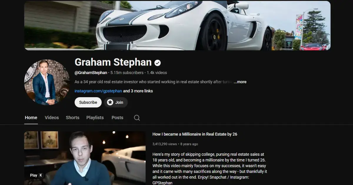 Graham Stephan channel in 2026